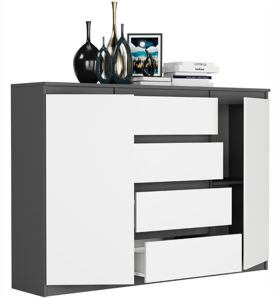 Comodă Riveus (antracit + alb). Promo -13%. 1151485