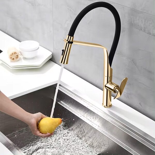 Baterie de bucătărie Rea Castor Auriu gold 2 moduri de curgere