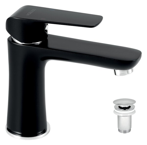 Novaservis Nobless Tina, baterie chiuveta cu set de deșeuri, negru, 38003.5