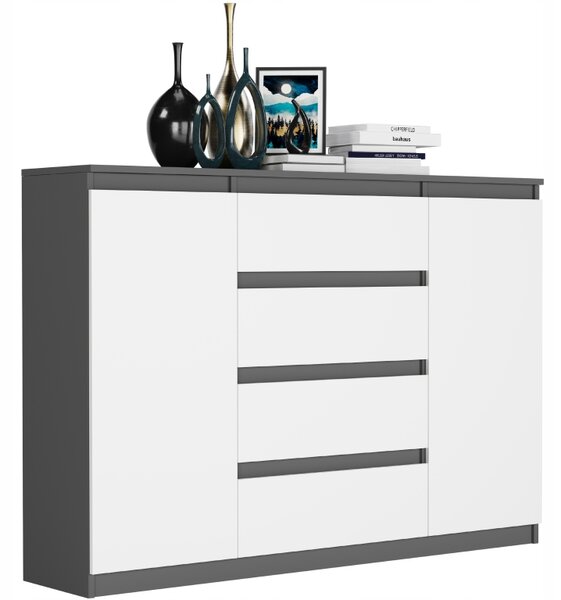 Comodă Riveus (antracit + alb). Promo -13%. 1151485
