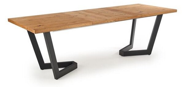 Masa extensibila Massive, stejar/negru, 160-250x90x77 cm