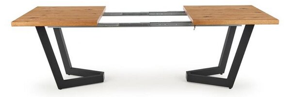 Masa extensibila Massive, stejar/negru, 160-250x90x77 cm