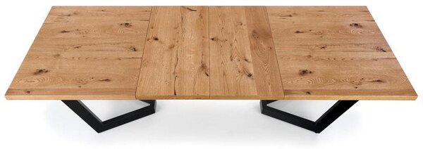 Masa extensibila Massive, stejar/negru, 160-250x90x77 cm