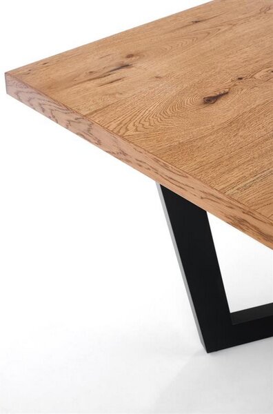 Masa extensibila Massive, stejar/negru, 160-250x90x77 cm