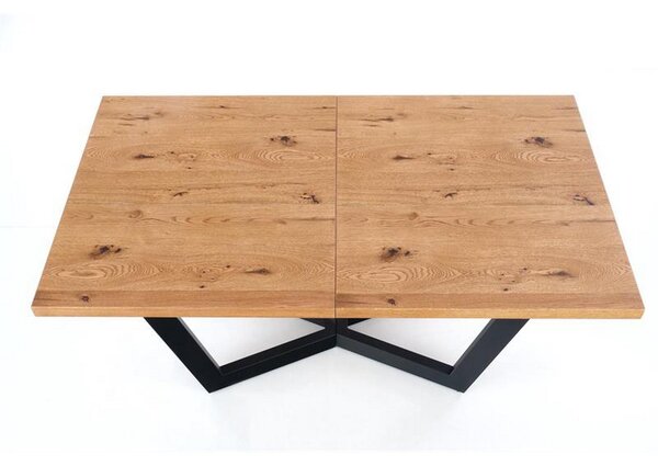 Masa extensibila Massive, stejar/negru, 160-250x90x77 cm
