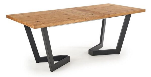 Masa extensibila Massive, stejar/negru, 160-250x90x77 cm
