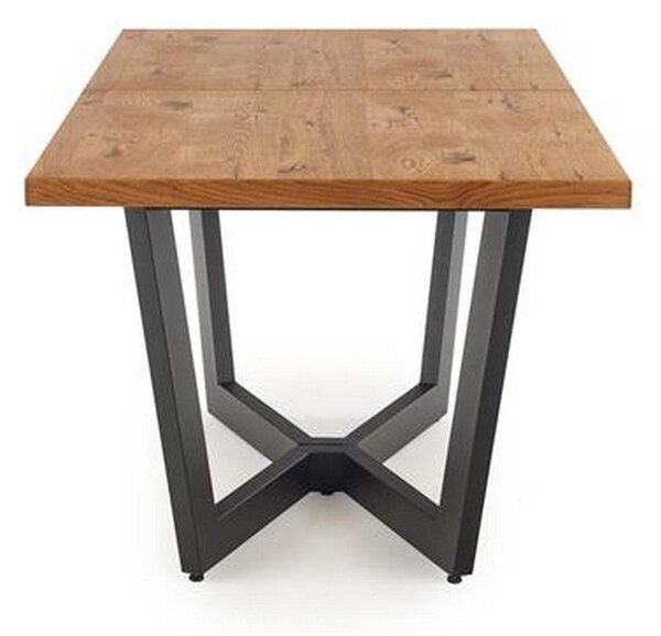 Masa extensibila Massive, stejar/negru, 160-250x90x77 cm