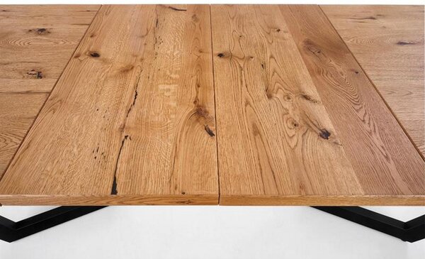 Masa extensibila Massive, stejar/negru, 160-250x90x77 cm