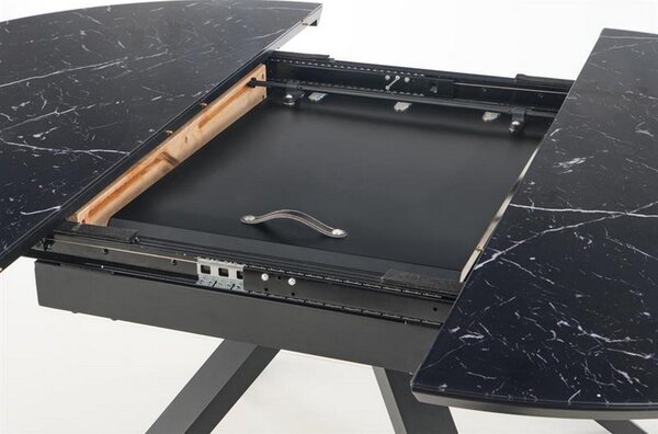 Masa bucatarie extensibila neagra Vertigo, 130-180 / 130/76 CM