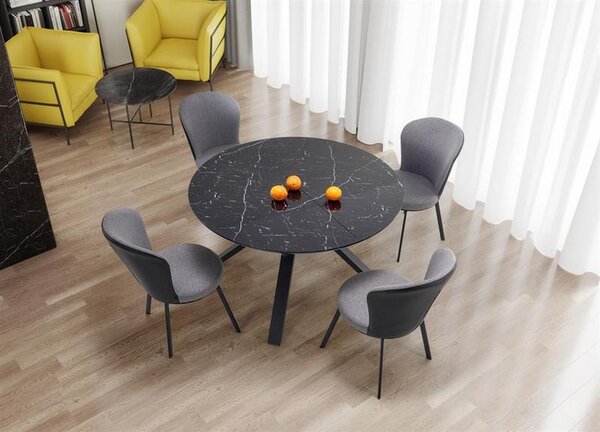 Masa bucatarie extensibila neagra Vertigo, 130-180 / 130/76 CM
