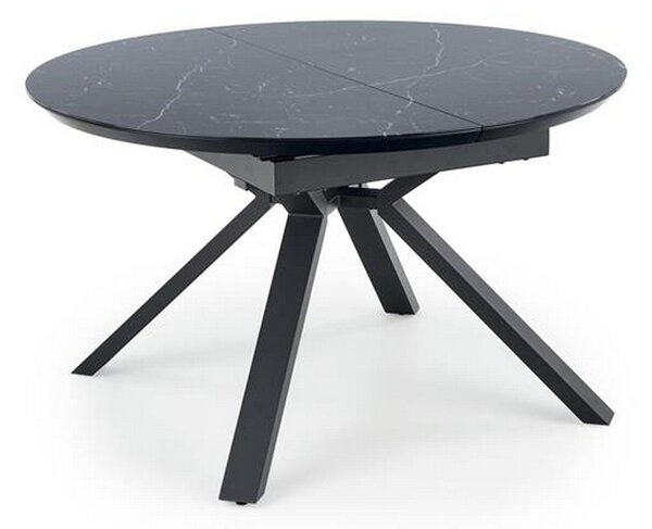 Masa bucatarie extensibila neagra Vertigo, 130-180 / 130/76 CM