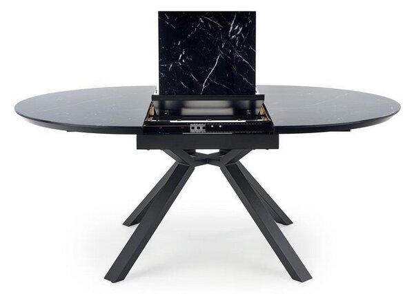 Masa bucatarie extensibila neagra Vertigo, 130-180 / 130/76 CM