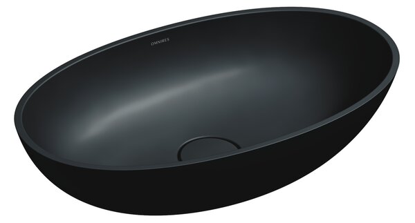 Omnires Shell M+ lavoar 60x35 cm ovale de blat negru mat SHELLUNBLV