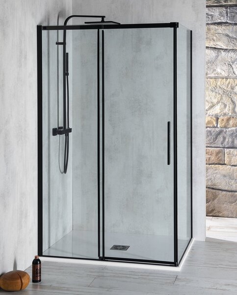 Polysan Polysan, ALTIS LINE BLACK paraș de duș dreptunghiular 1100x800 mm, varianta L/P, AL3912BAL5912B