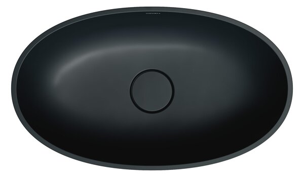 Omnires Shell M+ lavoar 60x35 cm ovale de blat negru mat SHELLUNBLV