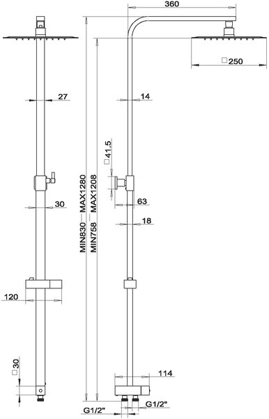 Novaservis Novaservis, Set de dus pentru robinet de dus sau cada montat pe perete, SET033-0