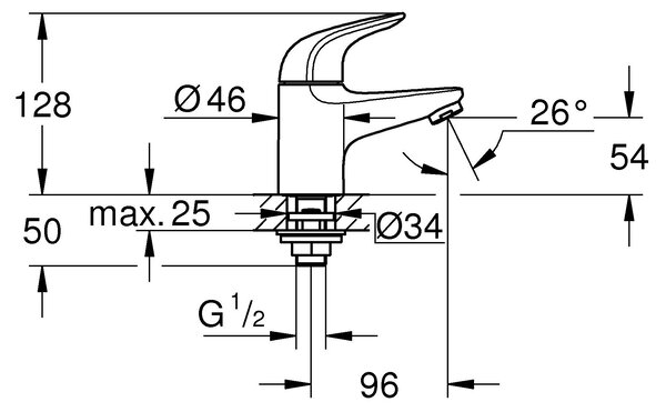 Grohe Grohtherm supapă lavoar stativ crom 20617001