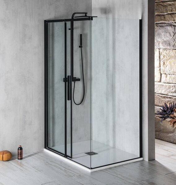 Polysan Polysan, ALTIS LINE BLACK paraș de duș dreptunghiular 1100x800 mm, varianta L/P, AL3912BAL5912B