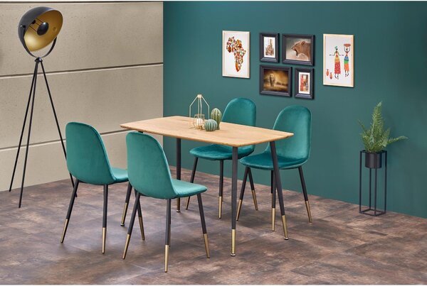 Scaun tapitat K379, verde, 45x48x88 cm