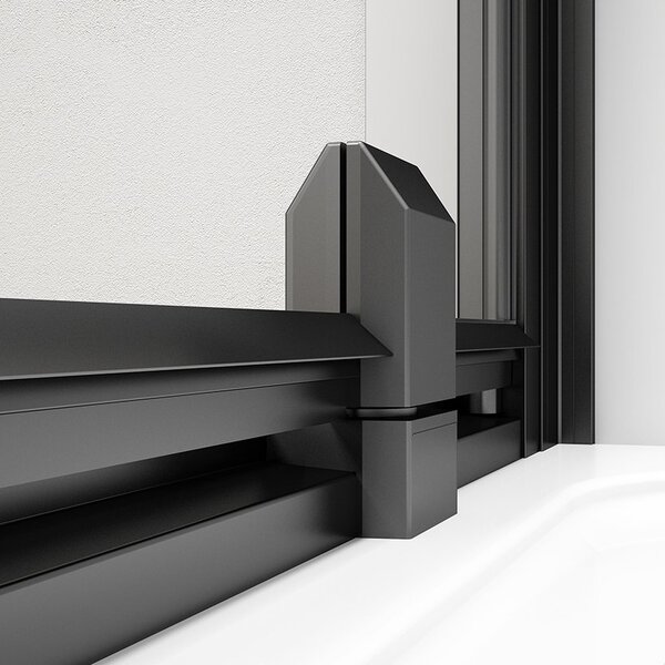Polysan Polysan, usa de dus cu balamale EASY BLACK 880-1020mm, sticla transparenta, EL1715B
