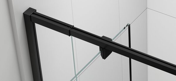 Polysan Polysan, usa de dus cu balamale EASY BLACK 760-900mm, sticla transparenta, EL1615B