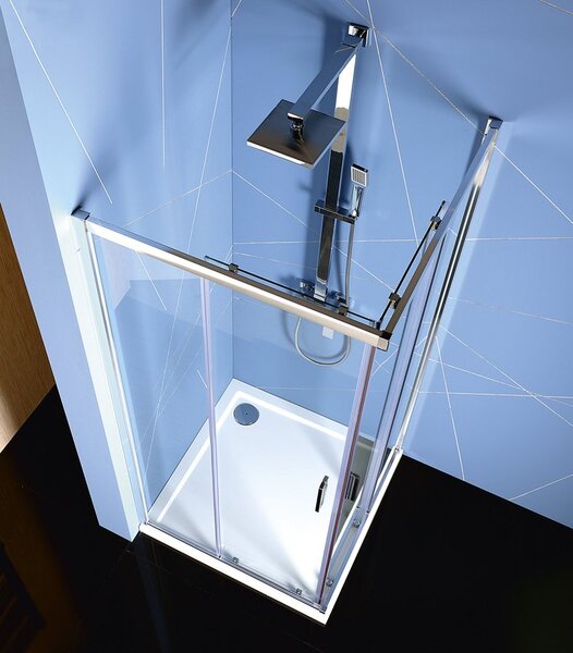 Polysan Polysan, paravan de duș pătrat EASY LINE 800x800mm, sticlă transparentă, EL5215