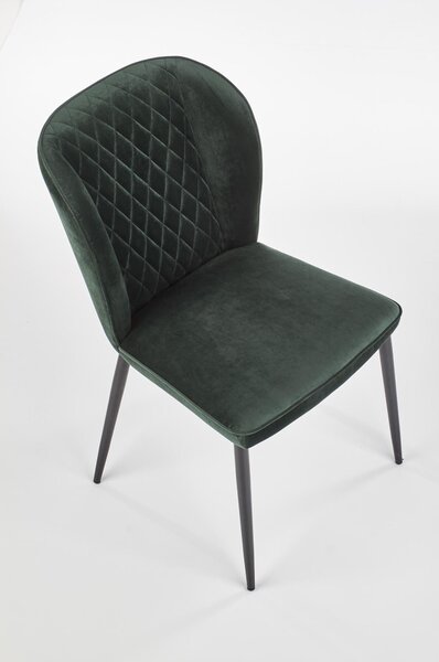 Scaun tapitat K399, verde, 50x60x84 cm