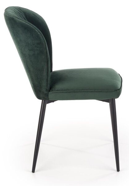 Scaun tapitat K399, verde, 50x60x84 cm