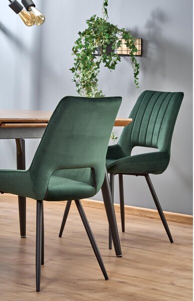 Masa extensibila CAMBELL, negru/stejar, 140/180x80x74 cm