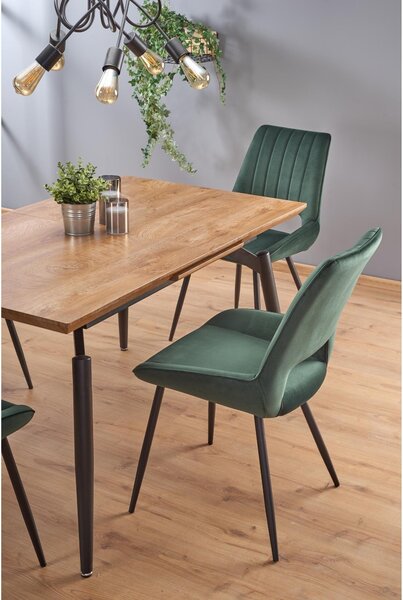 Masa extensibila CAMBELL, negru/stejar, 140/180x80x74 cm