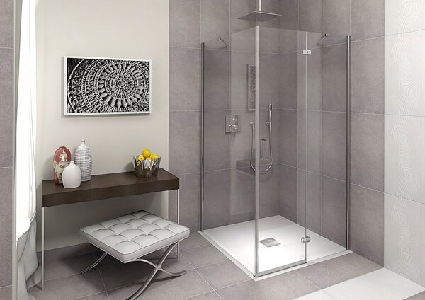 Polysan Polysan, cadita de dus FLEXIA din marmura turnata cu posibilitate de reglare a dimensiunii 90x90x3cm, 71546