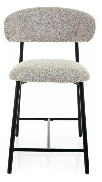 Scaun bar ELTON H-2, bej/negru, stofă/metal, 43x45x91 cm