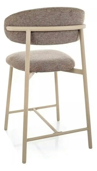 Scaun bar ELTON H-2, bej/cașmir, stofă/metal, 43x45x91 cm