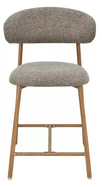 Scaun bar ELTON H-2, cappuccino/stejar, stofă/metal, 43x45x91 cm