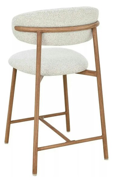 Scaun bar ELTON H-2, bej deschis/stejar, stofă/metal, 43x45x91 cm