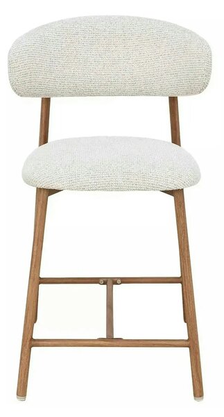 Scaun bar ELTON H-2, bej deschis/stejar, stofă/metal, 43x45x91 cm