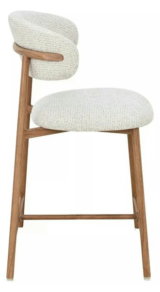 Scaun bar ELTON H-2, bej deschis/stejar, stofă/metal, 43x45x91 cm