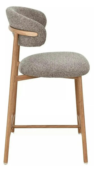 Scaun bar ELTON H-2, cappuccino/stejar, stofă/metal, 43x45x91 cm