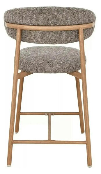 Scaun bar ELTON H-2, cappuccino/stejar, stofă/metal, 43x45x91 cm