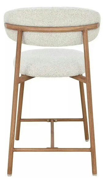 Scaun bar ELTON H-2, bej deschis/stejar, stofă/metal, 43x45x91 cm