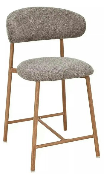 Scaun bar ELTON H-2, cappuccino/stejar, stofă/metal, 43x45x91 cm