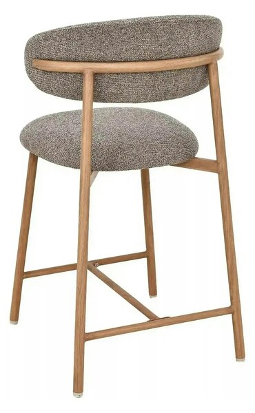 Scaun bar ELTON H-2, cappuccino/stejar, stofă/metal, 43x45x91 cm
