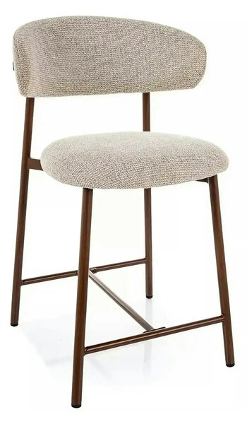 Scaun bar ELTON H-2, bej/nuc, stofă/metal, 43x45x91 cm