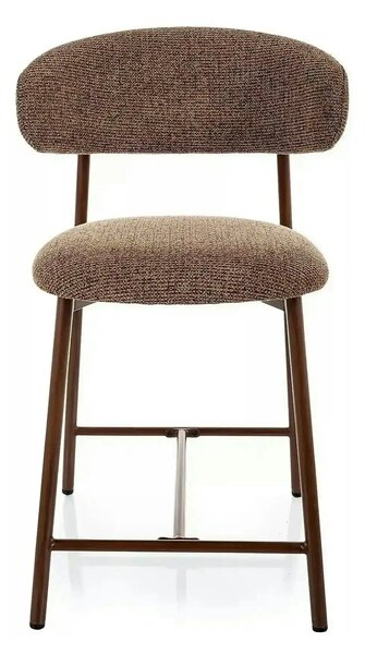 Scaun bar ELTON H-2, cappuccino/nuc, stofă/metal, 43x45x91 cm