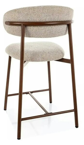 Scaun bar ELTON H-2, bej/nuc, stofă/metal, 43x45x91 cm