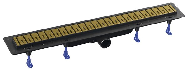 Polysan Polysan, KLAVER GOLD canal de duș cu grătar din oțel inoxidabil, superflow, DN50, 810x122x65 mm, 73731GB