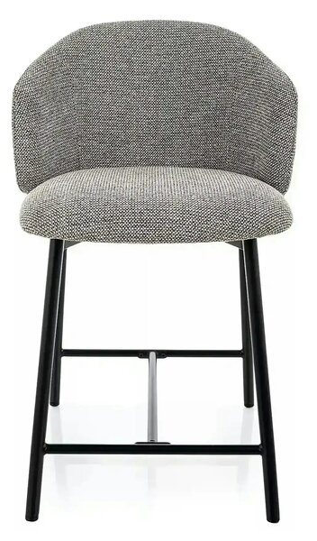 Scaun bar OSAKA H-2, gri/negru, stofă/metal, 54x43x88 cm