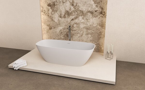 Polysan Polysan, cadă de sine stătătoare MEDINA 165x70cm, rockstone, alb mat, 92430