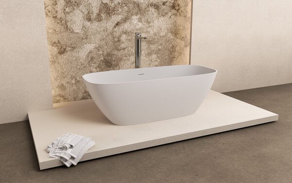 Polysan Polysan, cadă de sine stătătoare MEDINA 165x70cm, rockstone, alb mat, 92430