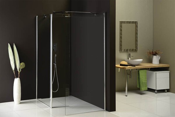 Polysan Polysan, perete DUȘ MODULAR pentru montaj pe perete, dintr-o bucată, 900 mm, cu orificii pentru suport pentru prosoape, MS1-90-D